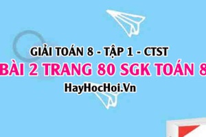 Giải bài 2 trang 80 Toán 8 Tập 1 SGK Chân trời sáng tạo